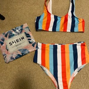 Brand new SHEIN stripped bikini set